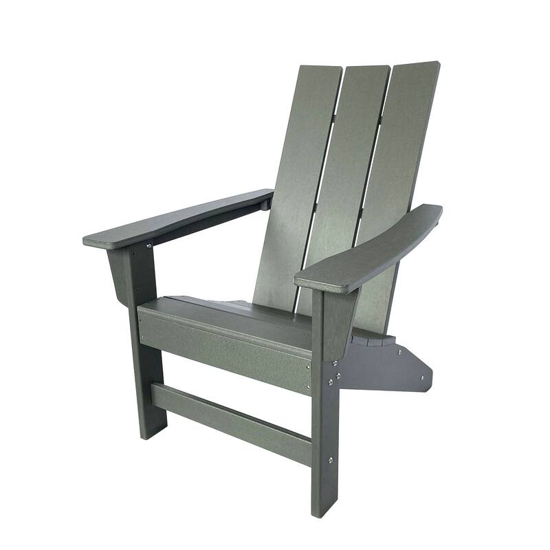 Hampton All Weather Poly Lumber Outdoor Modern Adirondack Chair and Table Set