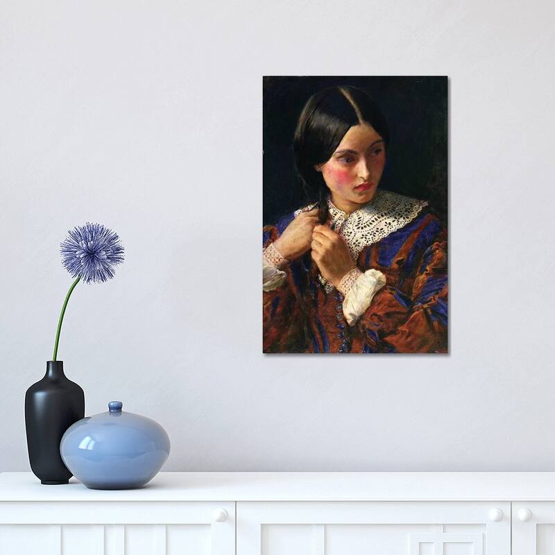 iCanvas "Only a Lock of Hair, c.1857-58 " by Sir John Everett Millais Canvas Print - 18x12x1.5
