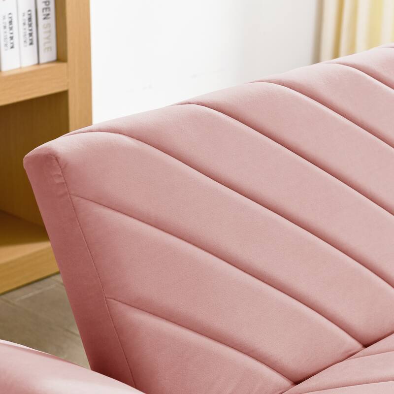 Convertible Futon Sofa Bed Couch,87" Inch Velvet Foam Futon,Modern Sleeper Sofa with Armrest for Living Room