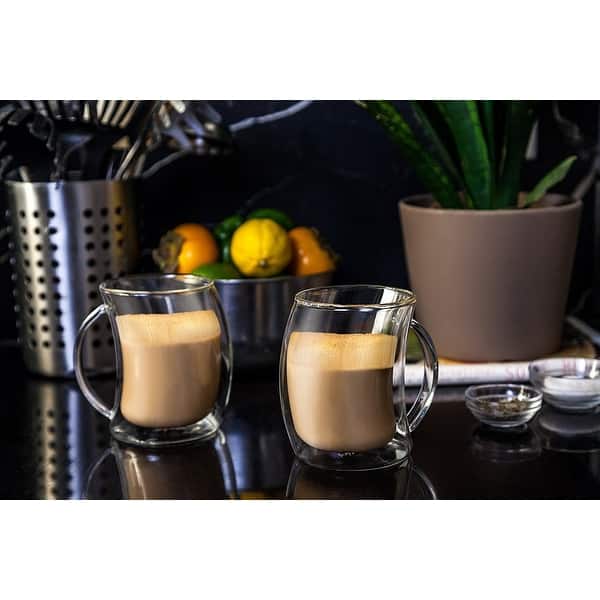 Double Wall Glass Coffee Mugs, -Borosilicate Glass Coffee Cups