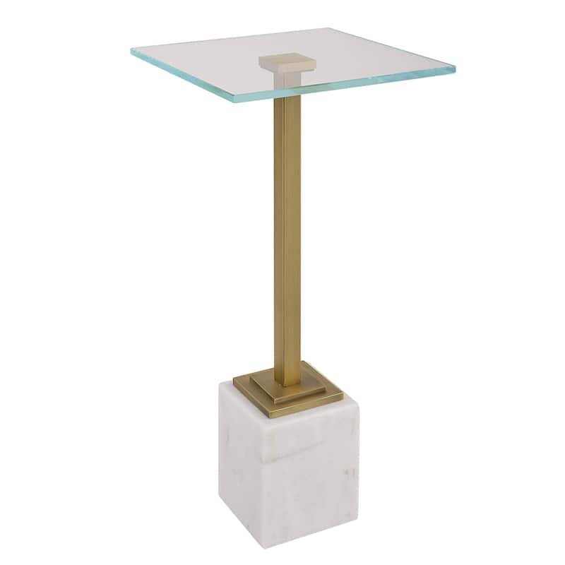 Martini Table with White Marble - 11"W x 24"H x 11"D