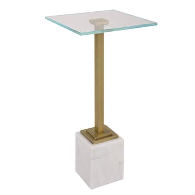 Martini Table with White Marble - 11"W x 24"H x 11"D