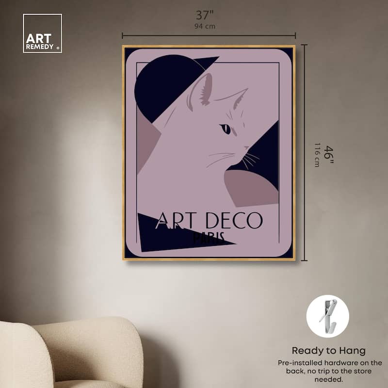 Cat Deco Canvas by Art Remedy