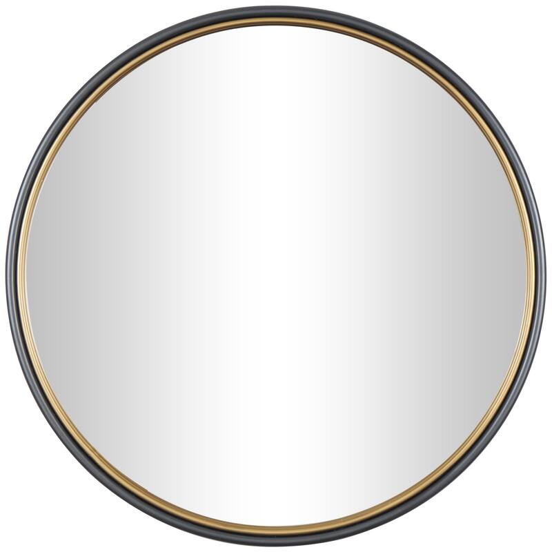 Black or Copper Metal Room Wall Mirror with Gold Inner Frame