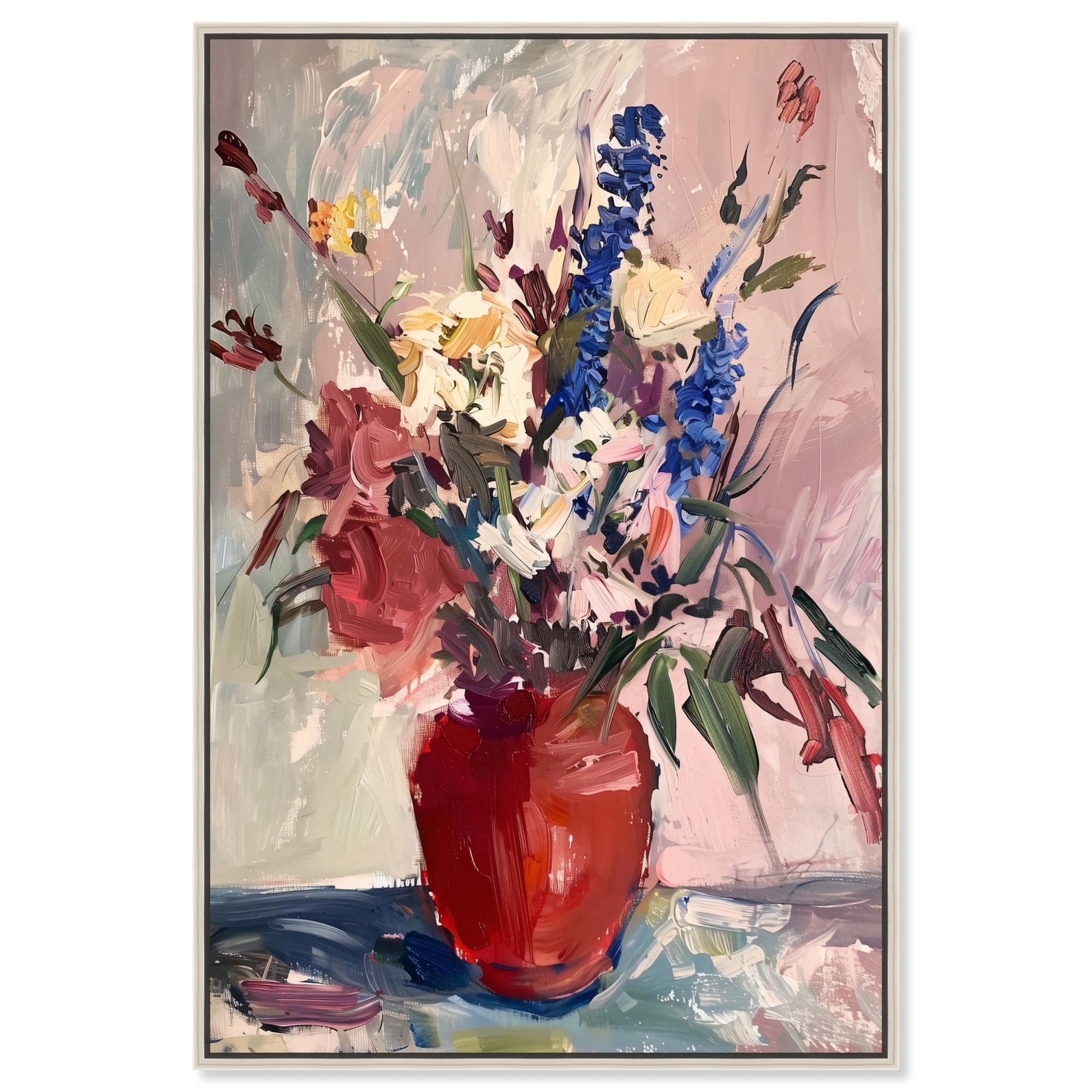 Lush Red Vase Canvas Classic Cottage Art by Art Remedy