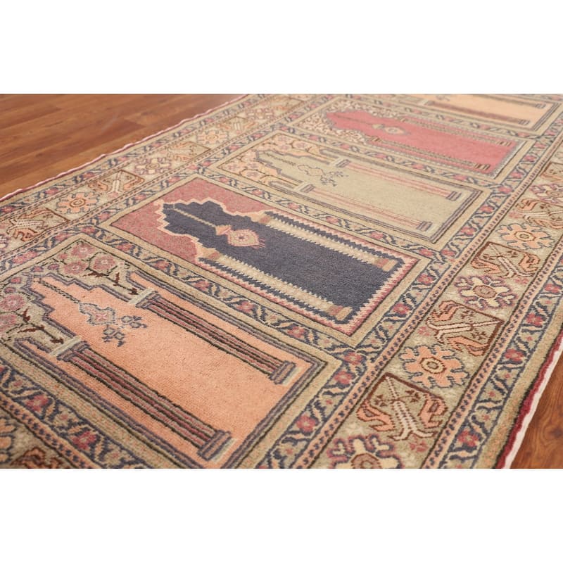 Anatolian Turkish Vintage Runner Rug Handmade Wool Carpet - 3'2" X 8'10"