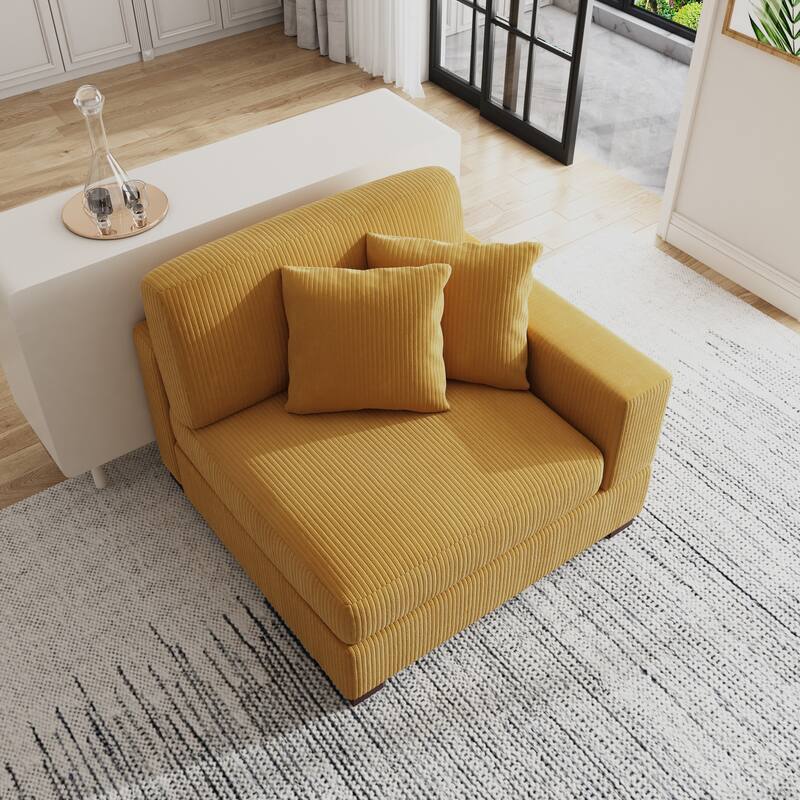Corduroy Armchair Sofa Corner Chairs With Pillows
