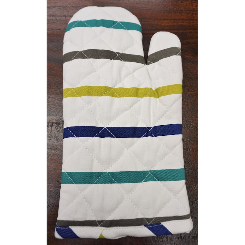 Home & Manor Kitchen Chef Stripe Oven Mitt