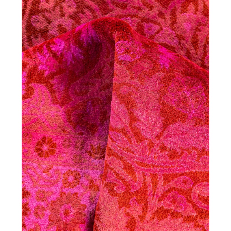 Overdyed One-of-a-Kind Hand-Knotted Area Rug - Pink - 4' 1" x 6' 3"