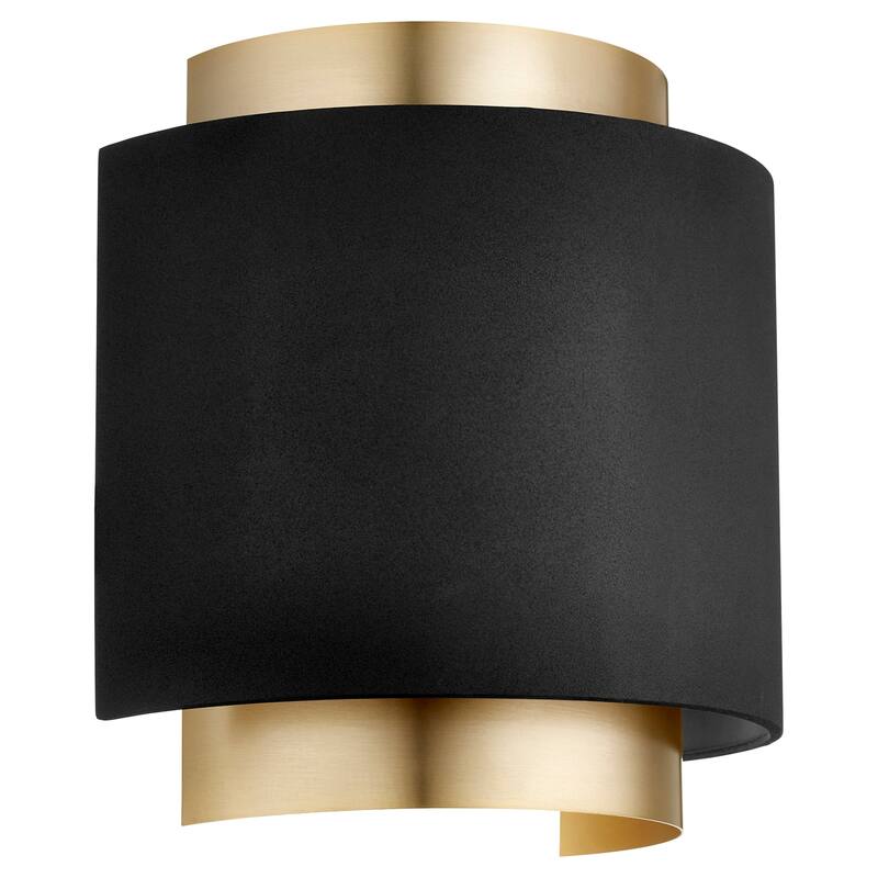 Quorum International 11" Tall Wall Sconce - Noir / Aged Brass