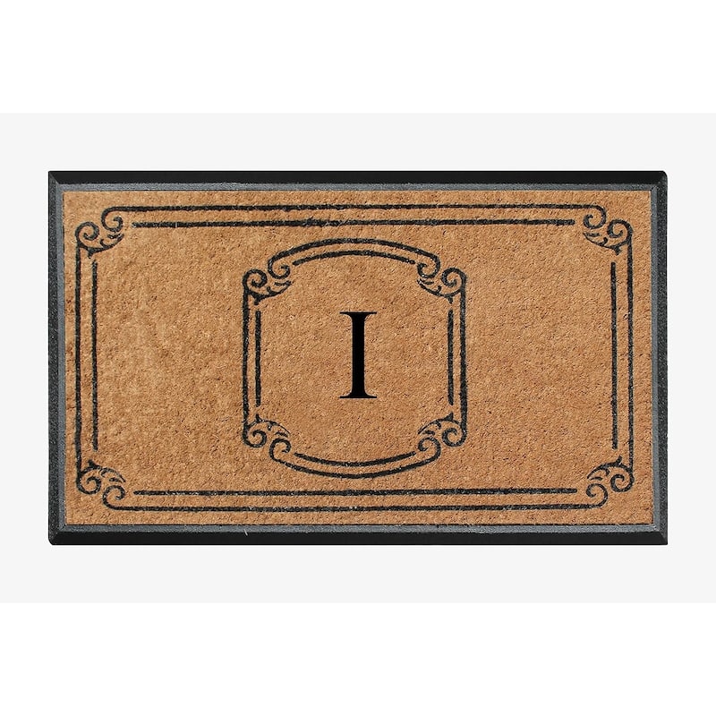 A1HC Natural Coir Monogrammed Door Mat For Front Door, 30"x48" - I