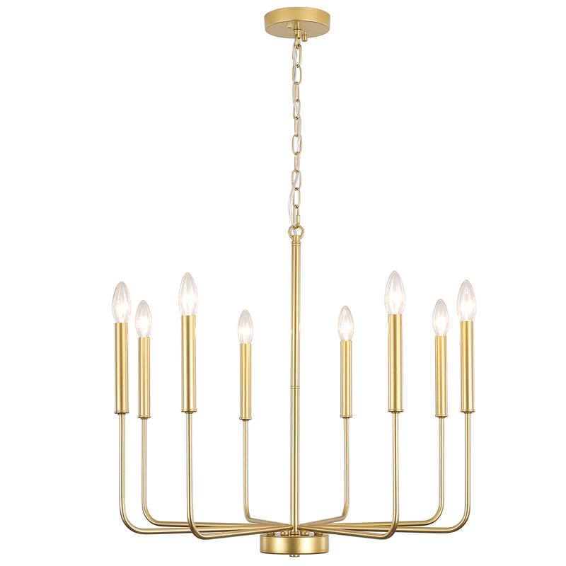 8-Light Farmhouse Traditional Candle Chandelier for Dining Room Bedroom Living Room