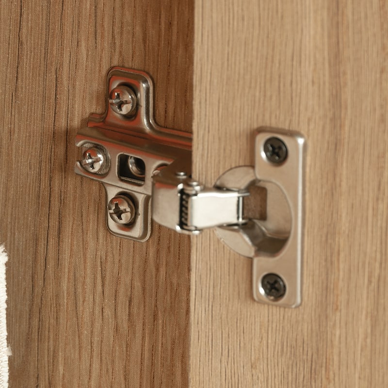 Wood Storage Cabinet with Rustic Farmhouse Style, Brown - 31.97"W x 17.24"D x 71.38"H