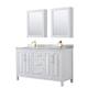 Option White / White Carrara Marble Top / Brushed Gold