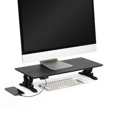 Jani Wood Monitor Stand Riser Desk - Ergonomic Design Stand, Desktop Organizer Table for Home, Office Workspace, Gaming Desk
