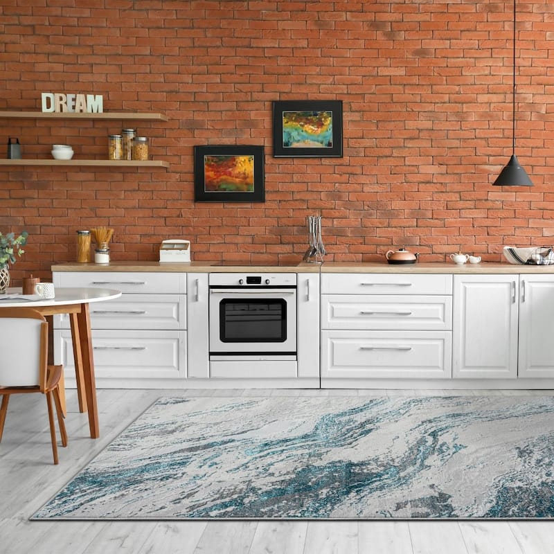 Luxe Weavers Modern Abstract Swirl Metallic Indoor Area Rug