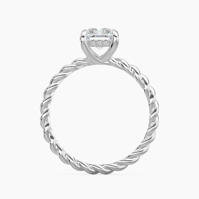 Auriya 14K Gold Lab Grown Diamond Radiant Cut Twisted Hidden Halo Engagement Ring 1.04 - 5.04ct. tw. (F-G, VS)