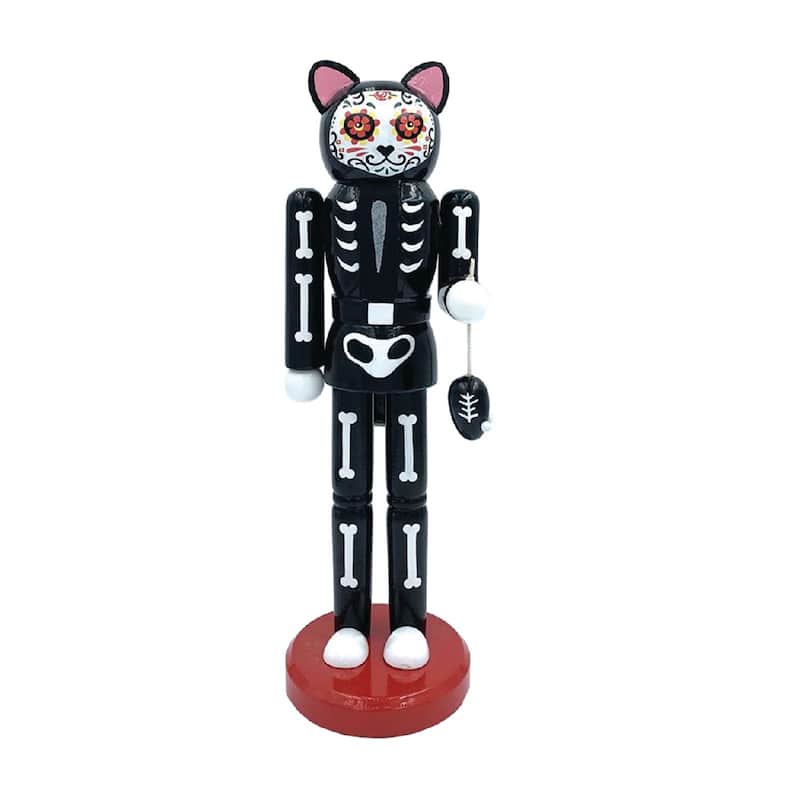 14" Day of the Dead Cat Christmas Nutcracker