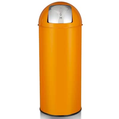 17 Gal / 65L Push Lid Trash Can Commercial Grade Heavy Duty Tall Commercial Trash Can Brushed Stainless Steel