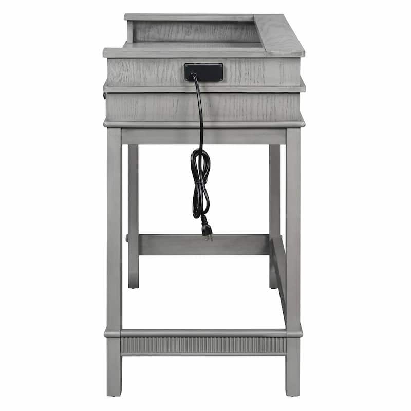 4-Piece Dining Table Set for 3 - Retro Kitchen Table with 3 Storage Drawers and Matching Chairs
