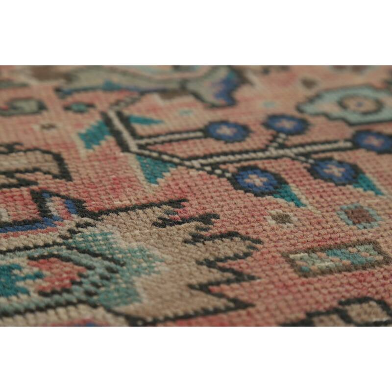 Pink Vintage Tabriz Persian Area Rug Handmade Wool Carpet - 6'4" x 9'7"