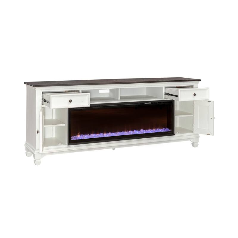 Liberty Furniture Allyson Park 80 Inch TV Console with Firebox