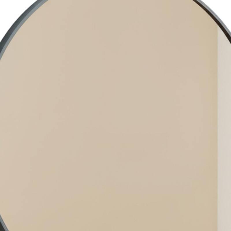 HomeRoots 24" Black Metal Round Framed Bathroom Vanity Mirror - 24.00 in. x 24.00 in. x 1.30 in.