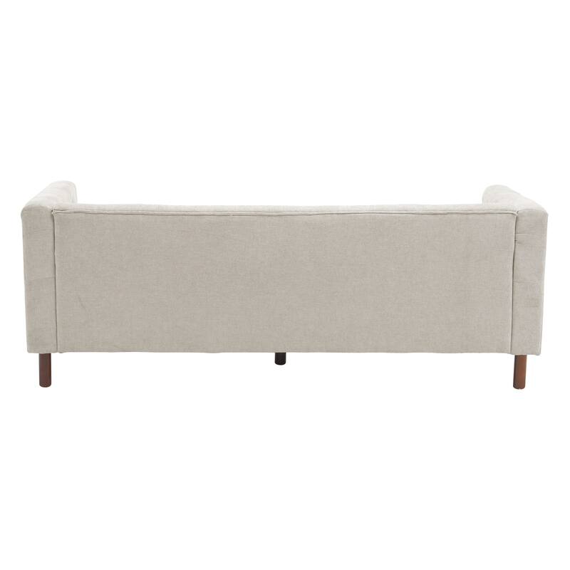 Modern Sofa Couch, 78" Upholstered Loveseat Sofa, Tufted 3-seat Couch with Wooden Legs Luxury Leisure Sofa for Living Room