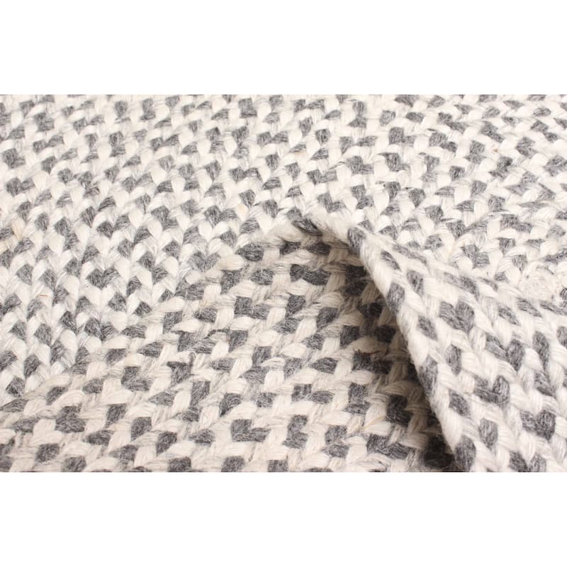 ECARPETGALLERY Braid weave Sienna Ivory Wool Rug - 3'2 x 3'2