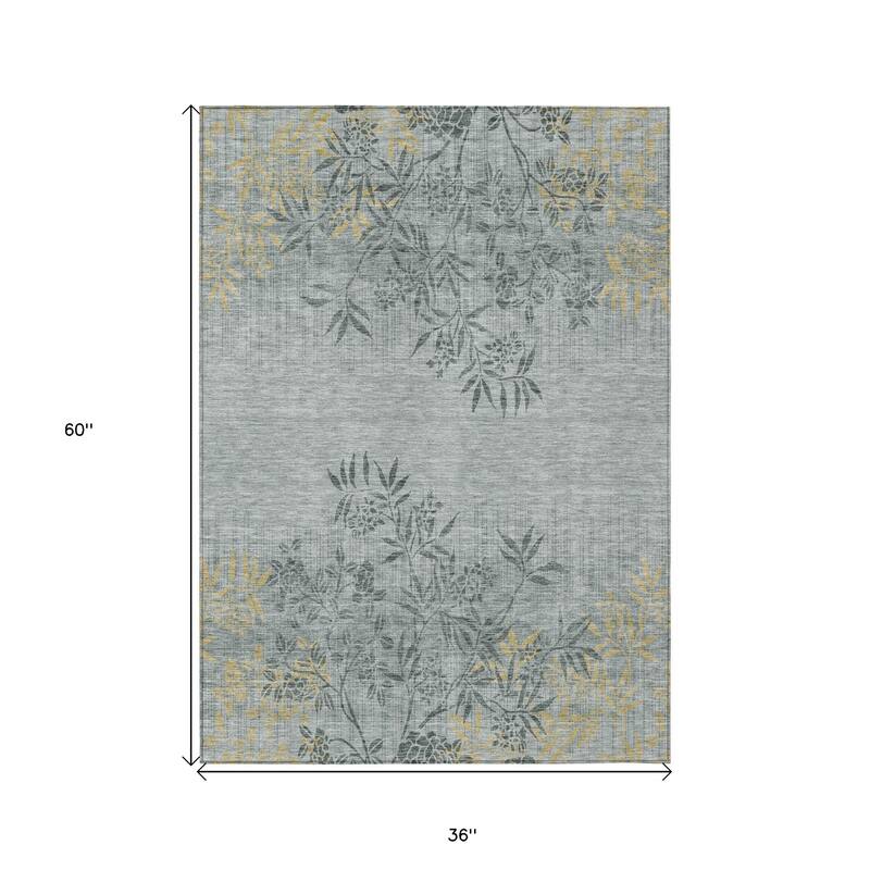 HomeRoots Floral Transitional Rectangle Outdoor Rug