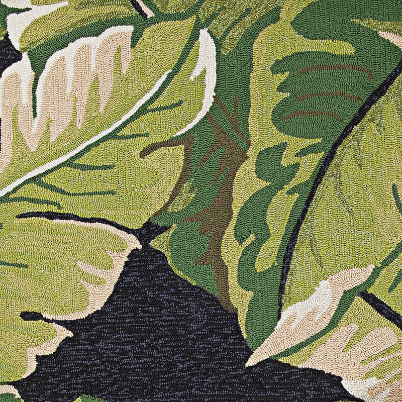 Miami Rainforest Black- Green Indoor/ Outdoor Area Rug