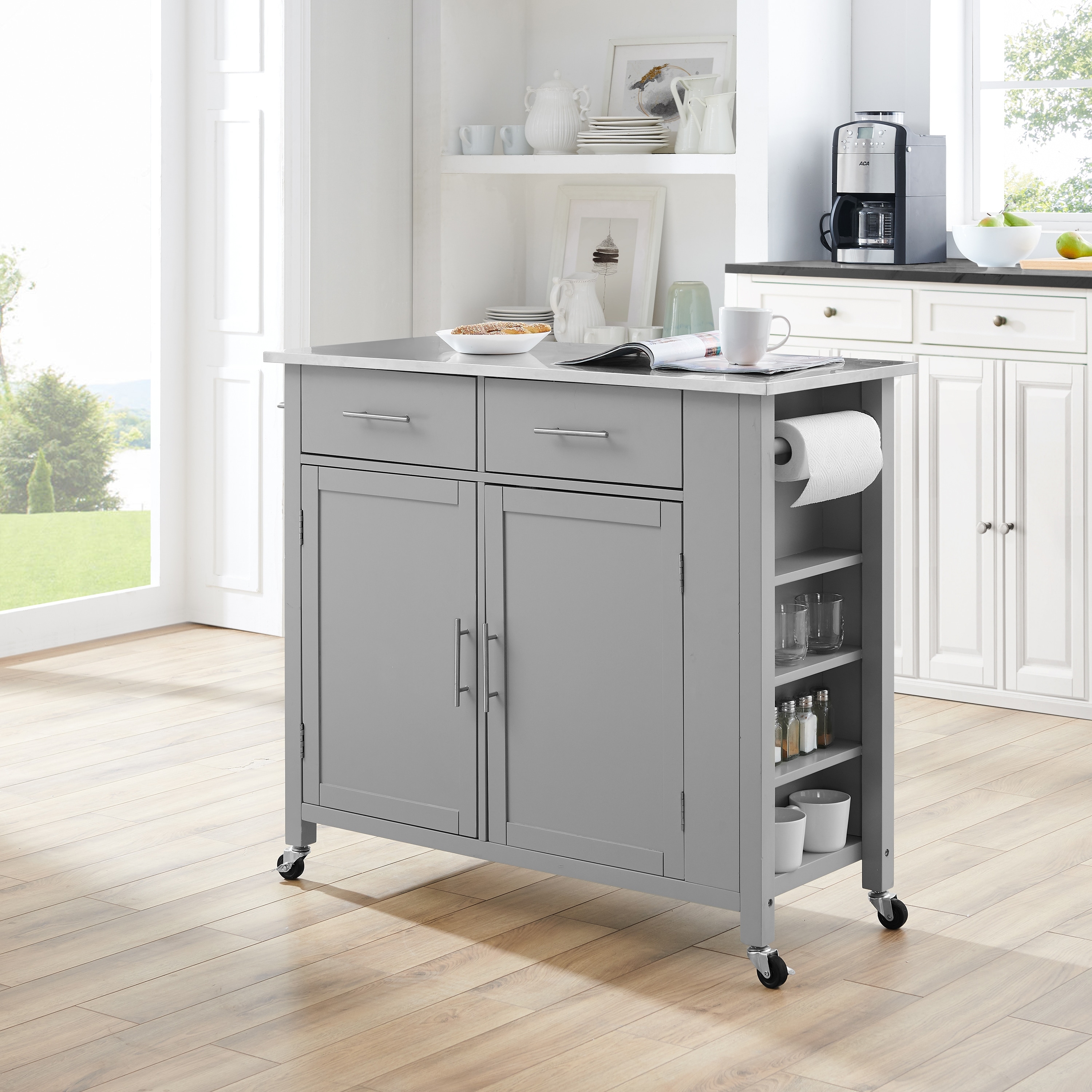 Savannah Stainless Steel Top Full Size Kitchen Island Cart 37h X 42w X 1825d On Sale Overstock 31104184