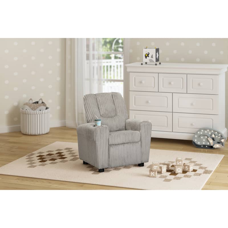 Olive & Opie Chase Kids Recliner - Soft Gray Cords