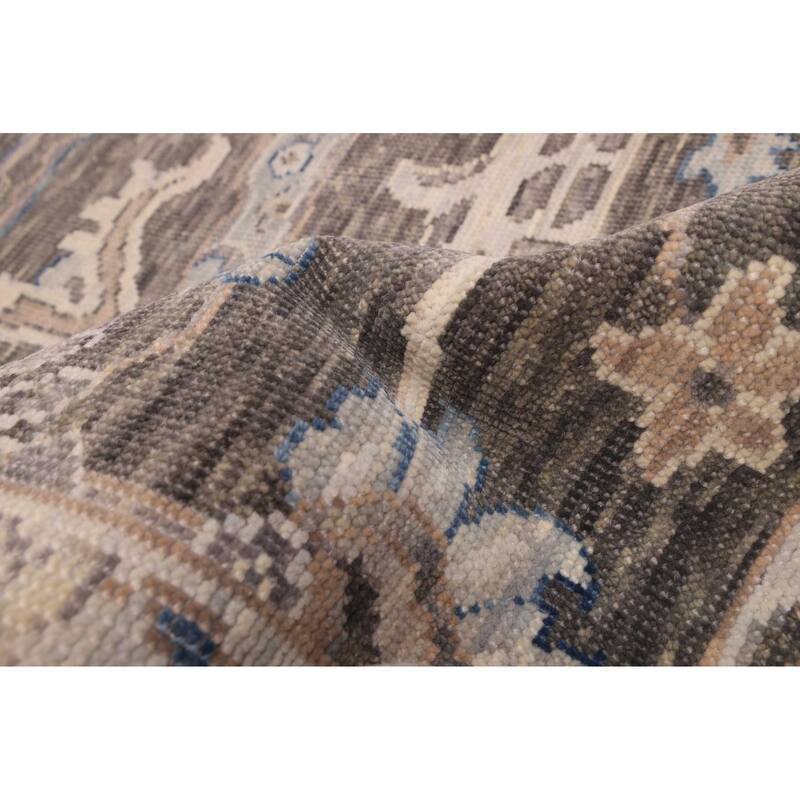 ECARPETGALLERY Hand-knotted Modern Oushak Charcoal Wool Rug - 7'10 x 10'1
