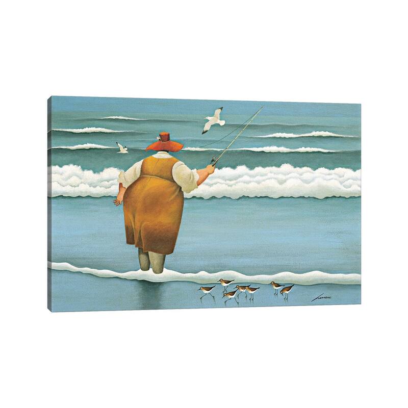 iCanvas "Surfside Fishing" by Lowell Herrero Canvas Print