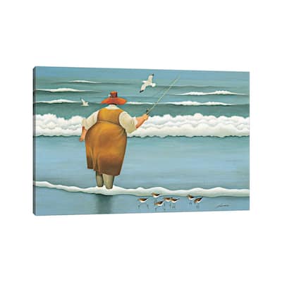 iCanvas "Surfside Fishing" by Lowell Herrero Canvas Print