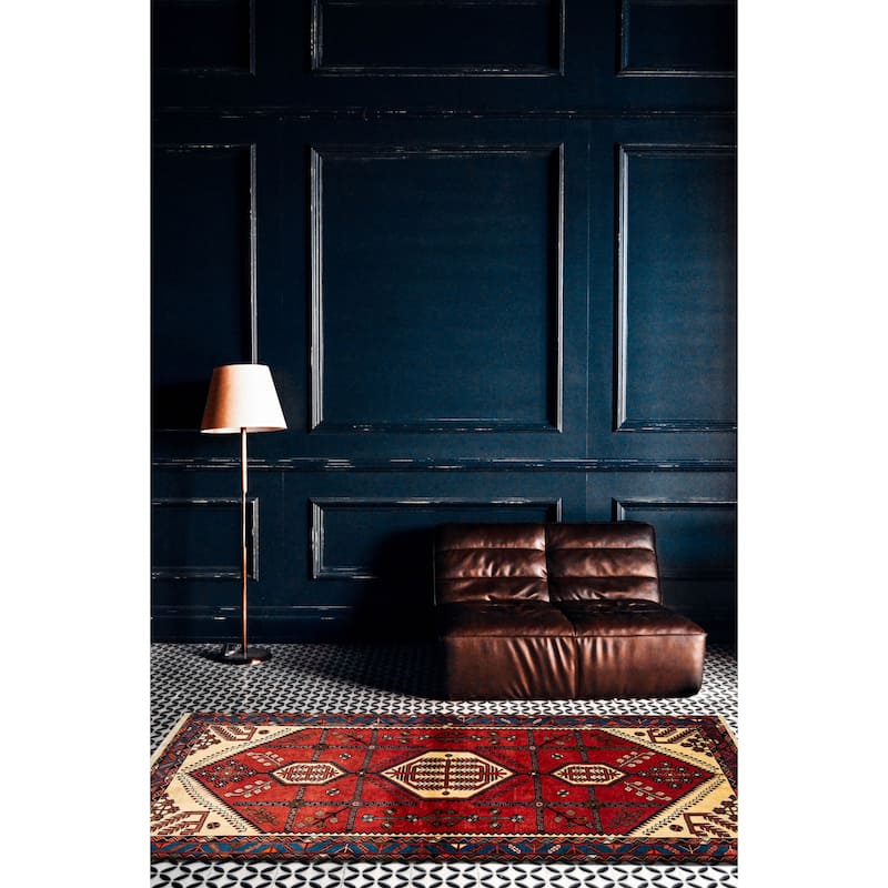 ECARPETGALLERY Hand-knotted Anatolian Vintage Red Wool Rug - 4'11 x 8'0