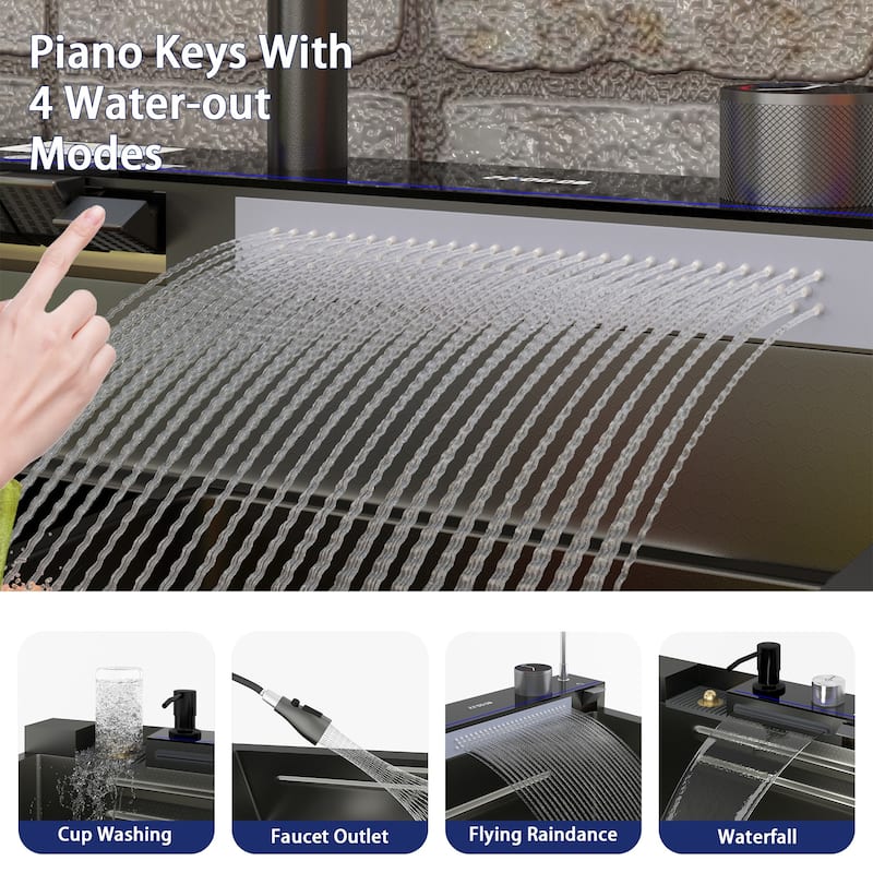 Multi-Functional PVD Nano Black Kitchen Sink for Modern Homes