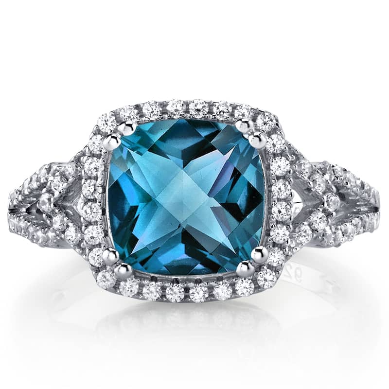 Sterling Silver 2.75 ct London Blue Topaz Cocktail Ring