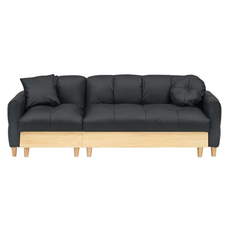 87" Tech Fabric, Teddy Velvet Upholstered Sofa Bed with Storage