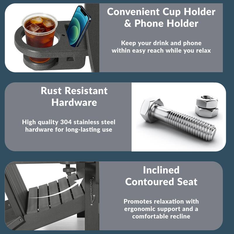 Hanniford Poly Adirondack 49 Inch Folding Bench