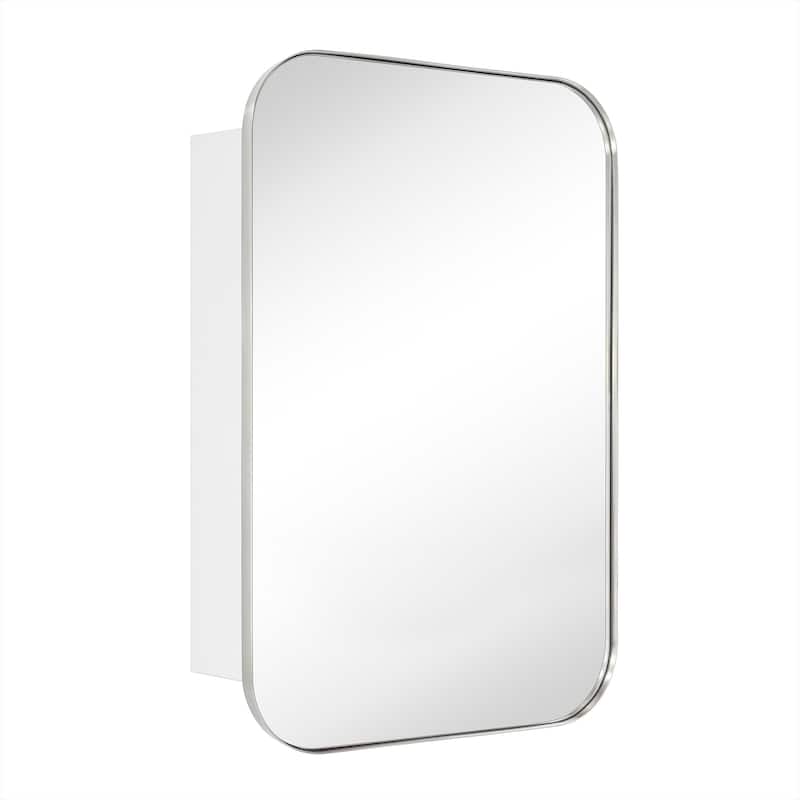 Modern & Contemporary Oversized Medicine Cabinet Mirror - 30" x 22" - Brushed Nickel