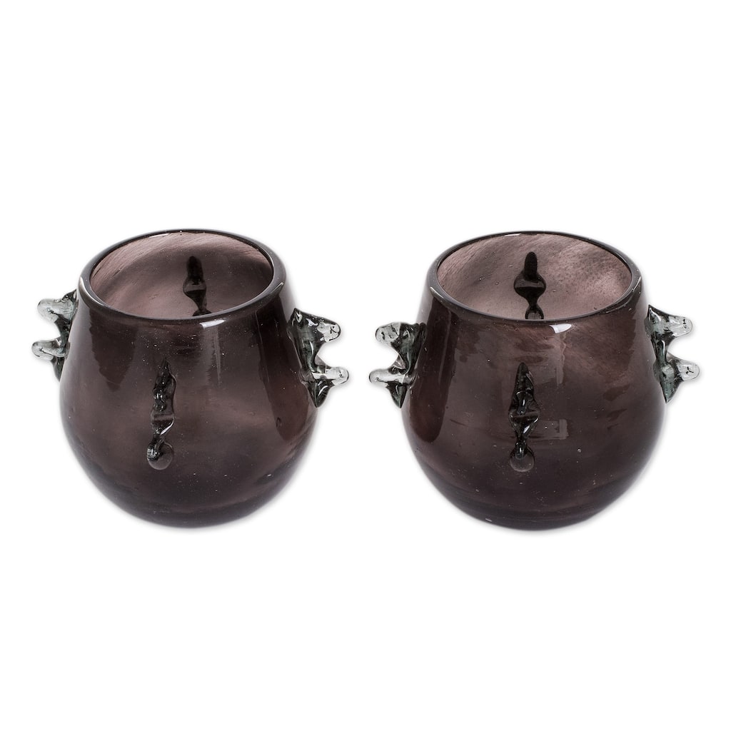 Novica Handmade Shadow Shot Handblown Rocks Glasses (Pair)