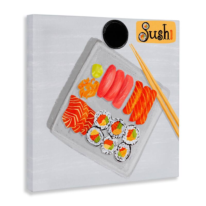 Stupell Delicious Sushi Plate Canvas Wall Art Design By Juliet Rose Philips