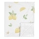 preview thumbnail 1 of 3, Lemon Floral Girl Baby Receiving Security Swaddle Blanket - Yellow Green White Watercolor Boho Bohemian Farmhouse Fruit Flower