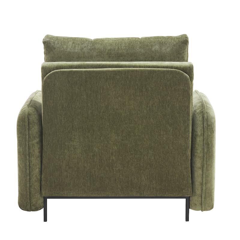 3-in-1 Chenille Accent Chair Convertible Sleeper Sofa Bed, 80" Extra Long Pull-out Chair Bed with USB and Type-C Ports