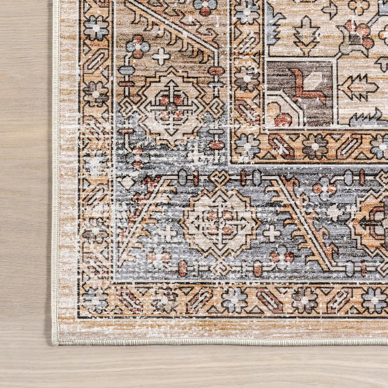 Nuloom Purnima Medallion SplashGuard Machine Washable Area Rug