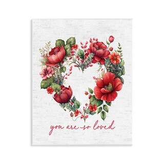 Stupell So Loved Romantic Heart Wreath Wall Plaque Art Design By ...