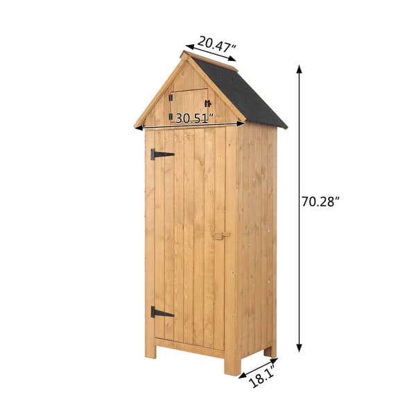 dimension image slide 1 of 4, Single Door Wooden Garden Storage Shed