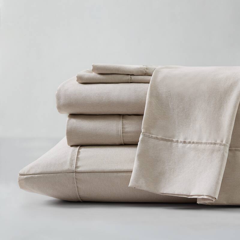 Kenneth Cole Solid Cationic Brushed Solid Sheet Sets - Beige - Queen
